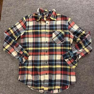 Urban Republic Plaid Flannel Shirt Red Blue Yellow Men's Size L Q-42